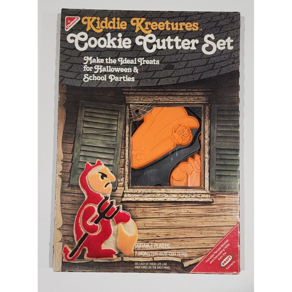 Vtg 1979 Chilton Kiddie Kreetures Halloween Cookie Cutter Set NEW Old Stock